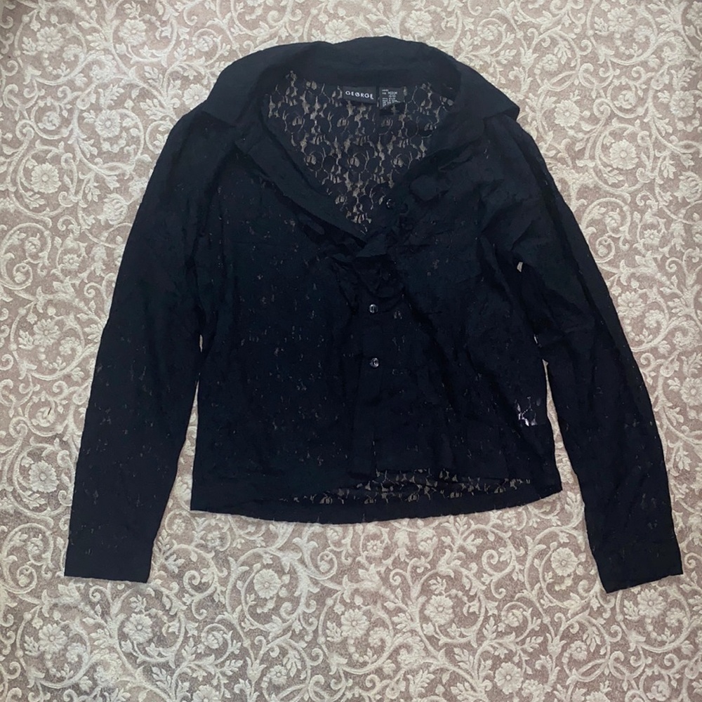 Y2K Early 2000s Button up sheer top